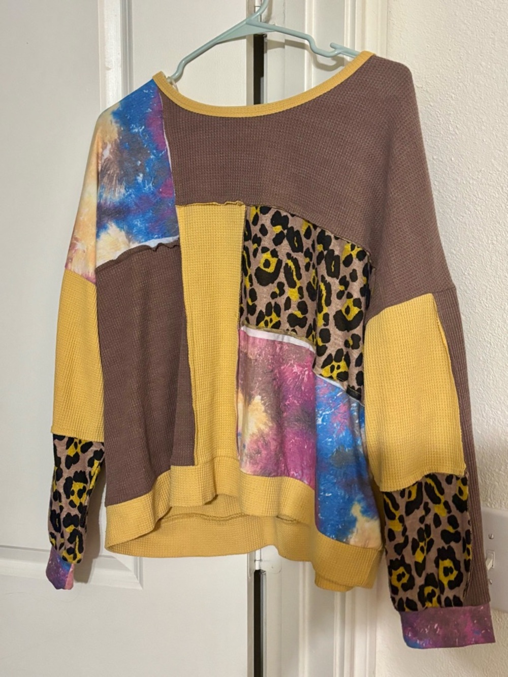 Umgee Patchwork Oversized Long Sleeve